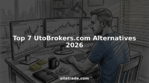 Trader monitoring multiple screens at home office