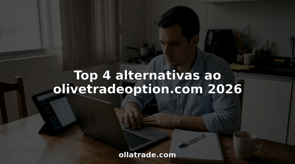 Homem analisa e compara diferentes plataformas de investimento sentado à mesa de casa