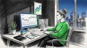 Forex trader reviewing currency pairs charts