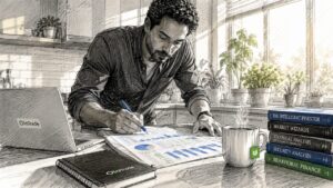 Trader placing market order on desktop